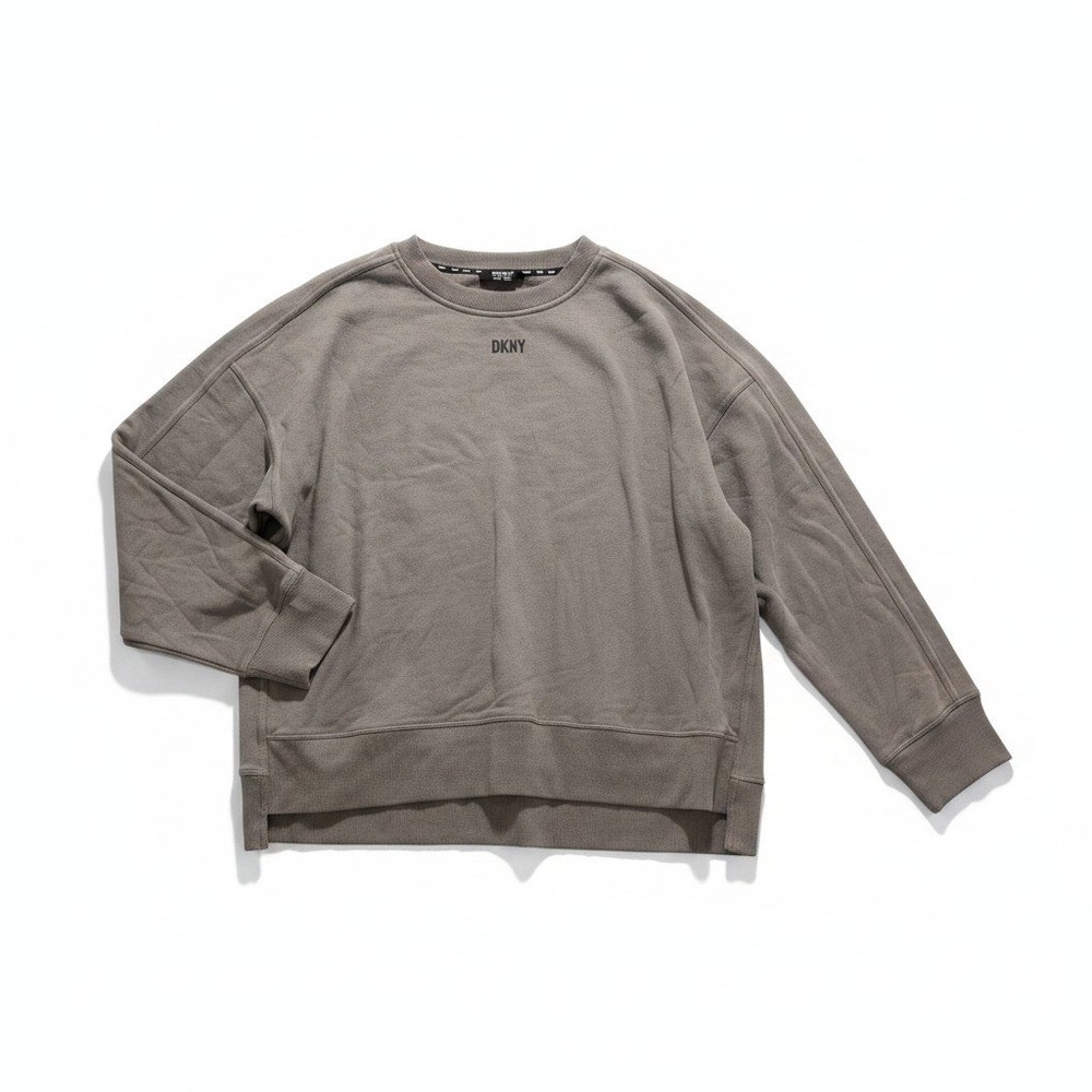 DKNY XXL Taupe Brown Womens Sweatshirt Pullover Casual Athleisure Cozy - Picture 1 of 10